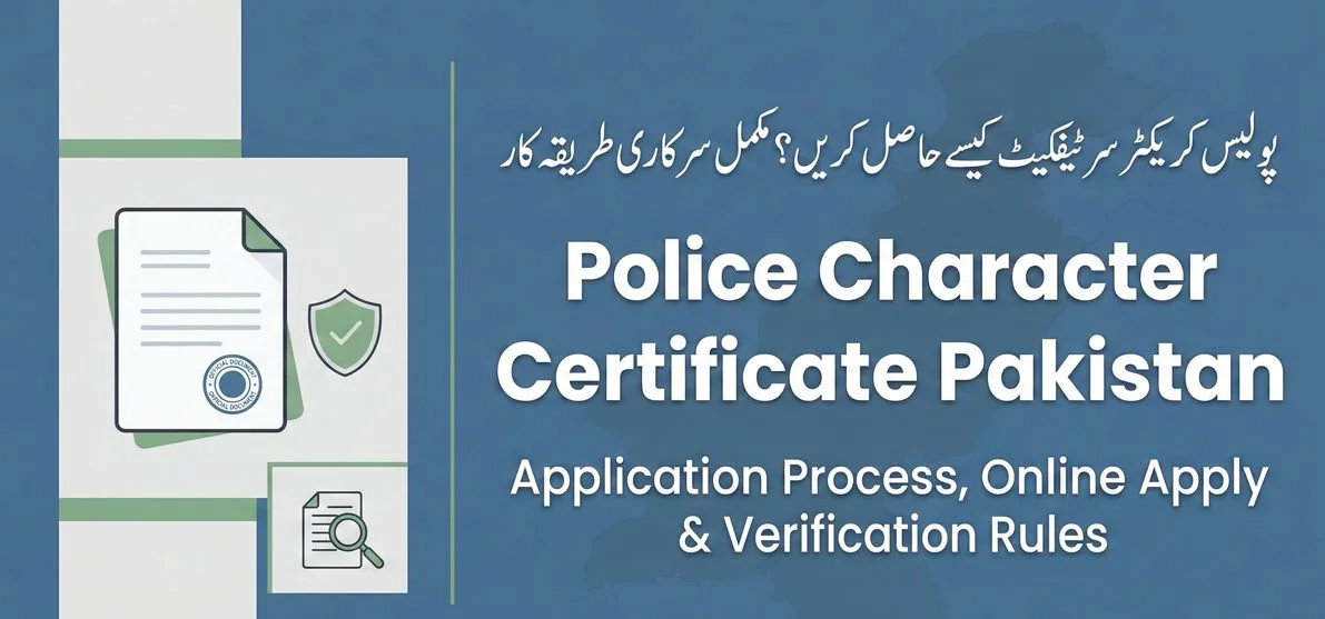 Police character certificate application and verification guide graphic