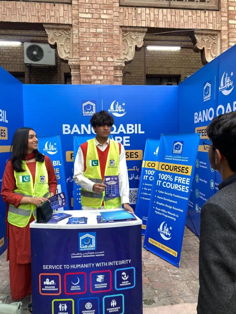 Community education volunteers representing foundation registration in Pakistan